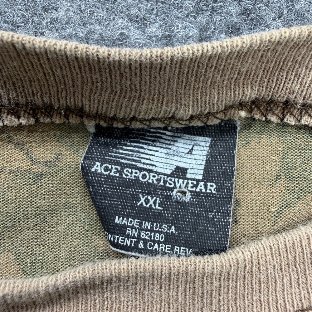 Ace Sportswear Camo Men's T Shirt Vintage Hunting Outdoors Brown Size XXL - Picture 2 of 7